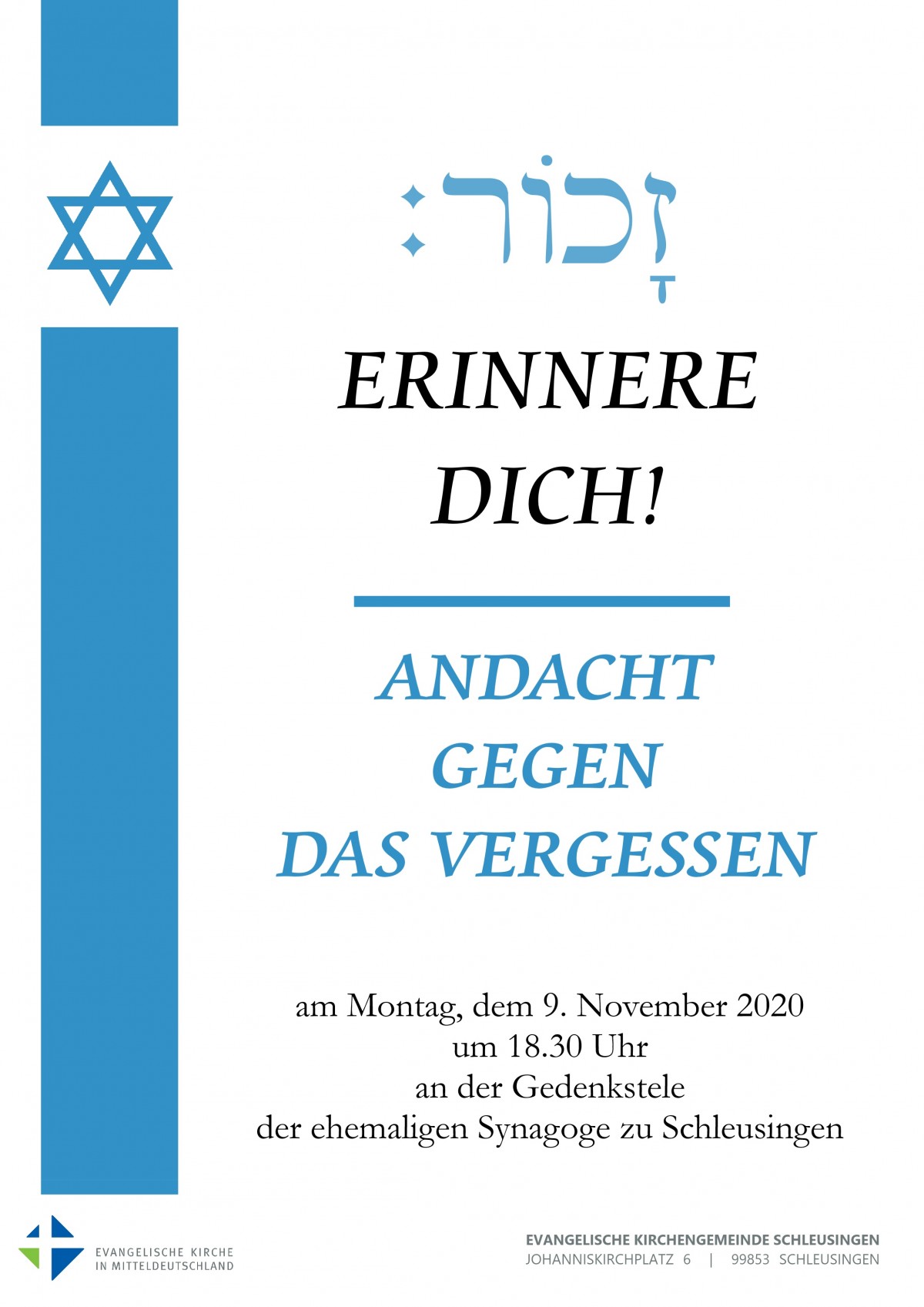 Andacht gegen das Vergessen (Reichspogromnacht Andacht gegen das Vergessen (Reichspogromnacht
